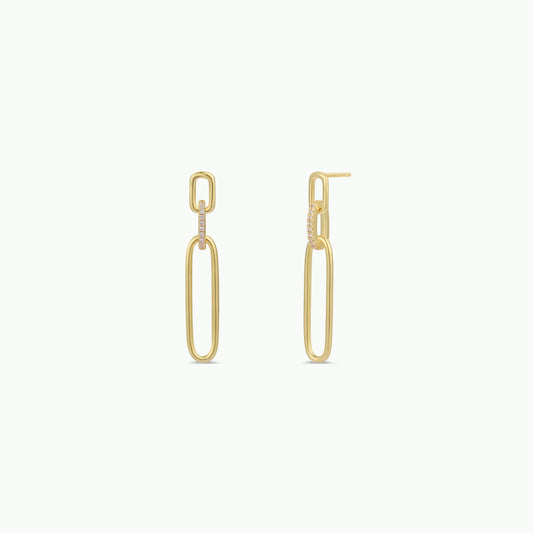 Pave Link Drop - Earring