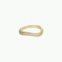 The Ring - Pave Wave - Champagne CZ features three rows of sparkling champagne cubic zirconia set in a gentle wave design with 18k gold plating, displayed on a plain white background.