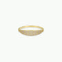 The Gold Ring - Tapered Pave - Champagne CZ features a slim 18k gold-plated band with a curved rectangular top set with sparkling champagne cubic zirconia, shown against a plain white background.