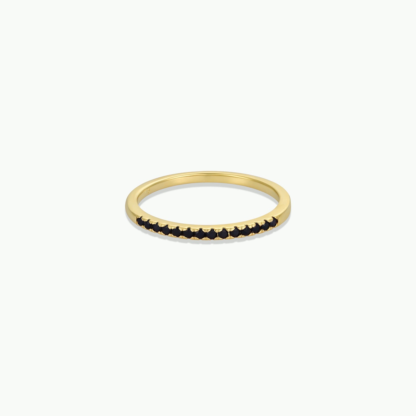 Half Pave Ring - Black