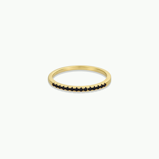 Half Pave Ring - Black