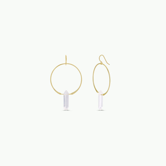Clear Quartz Hoop - Healing
