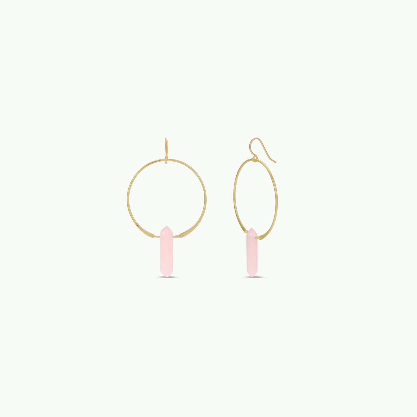 Rose Quartz Hoop - Love