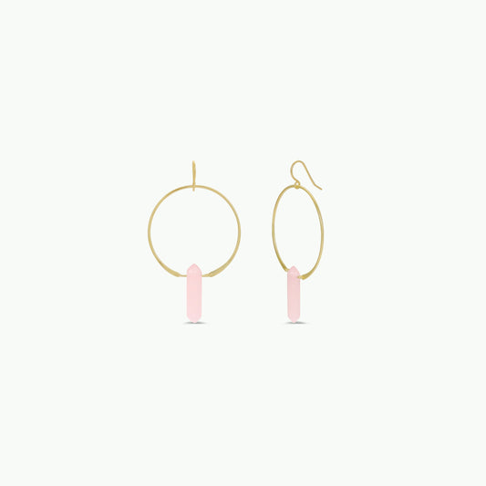 Rose Quartz Hoop - Love