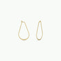 Gold Long Oval Hoop earrings, featuring a sleek open teardrop shape, are displayed on a white background—ideal minimalist gold earrings for your daily jewelry collection.