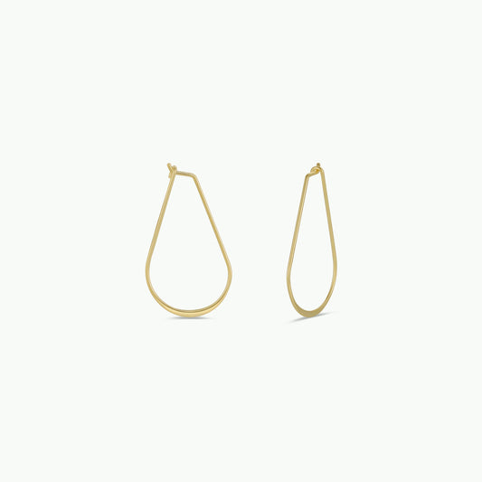 Gold Long Oval Hoop