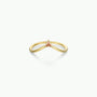 Introducing the Arched Triangle Ring - Champagne by JaxKelly: a delicate 18kt gold band with a subtle arched silhouette, highlighted by a small triangular champagne-colored gemstone at its center for an elegant, heirloom-inspired appeal.