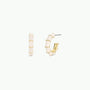 The JaxKelly Vintage Hoop Earrings feature a small bamboo-inspired design with alternating 18k gold plating and cream enamel, shown against a plain white background.