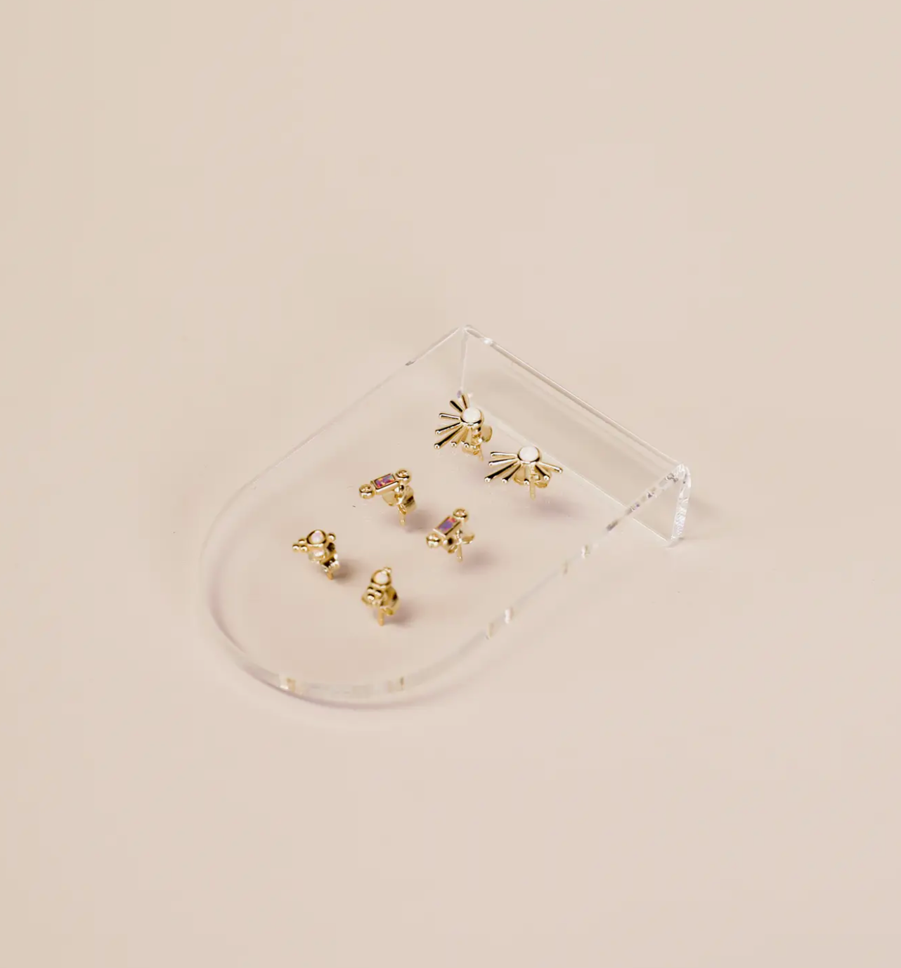 Clear Earring Display Bent Small