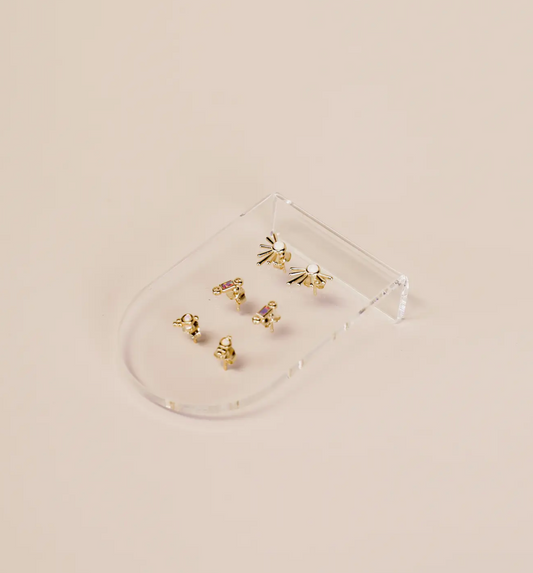 Clear Earring Display Bent Small