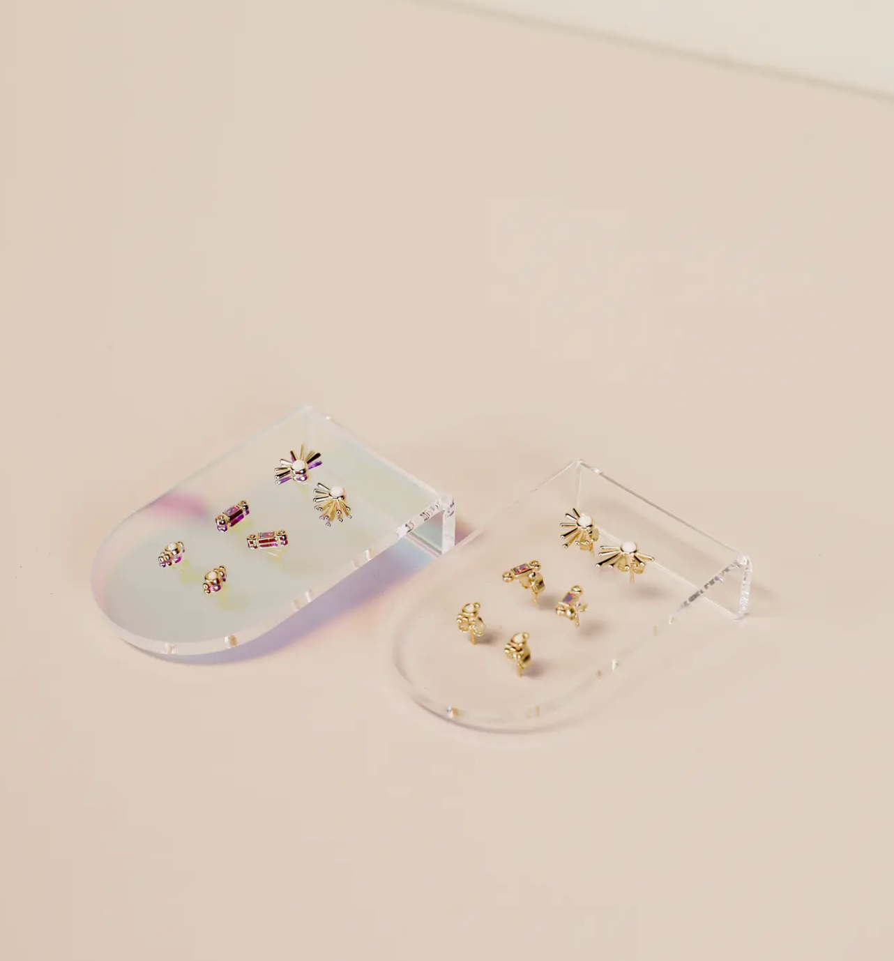 Iridescent Earring Display Bent Small