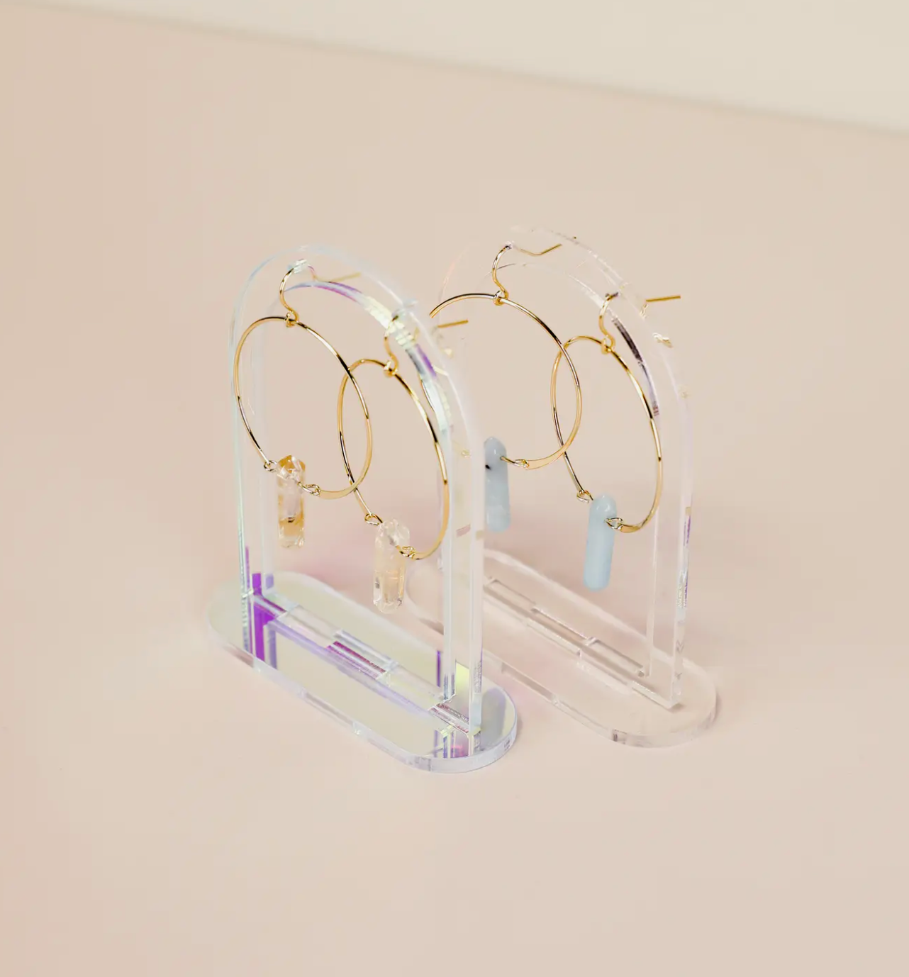Iridescent Earring Display Hollow Arch