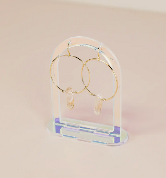 Iridescent Earring Display Hollow Arch