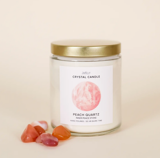 Peach Quartz Crystal Candle - Inner Peace