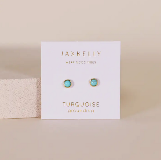 Simple Stud Turquoise Gemstone Earring