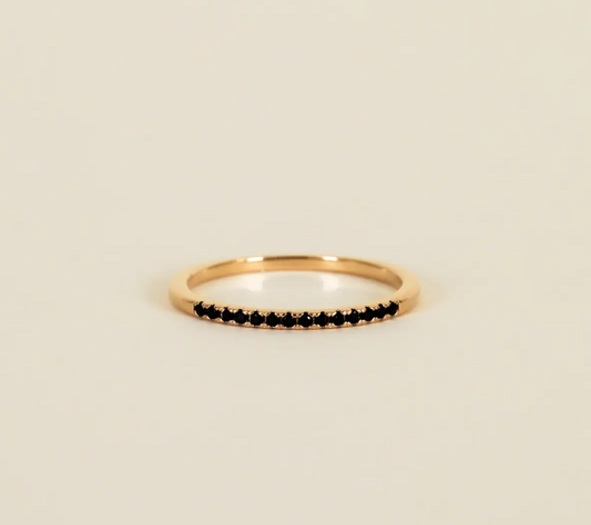 Half Pave Ring - Black