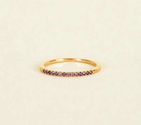 Half Pave Ring - Lavender