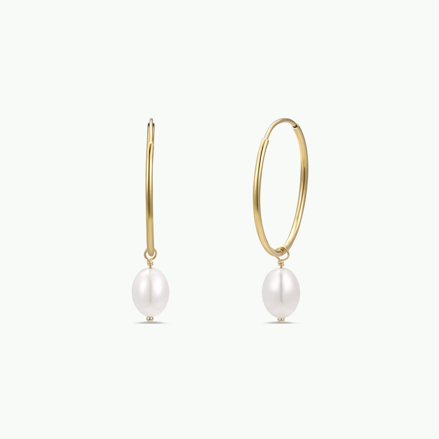 Simple Hoop with Pearl