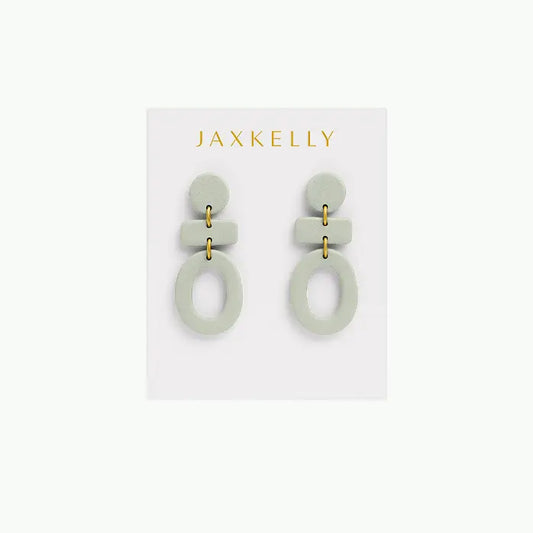 Organic Three Tier Clay Earring - Sage