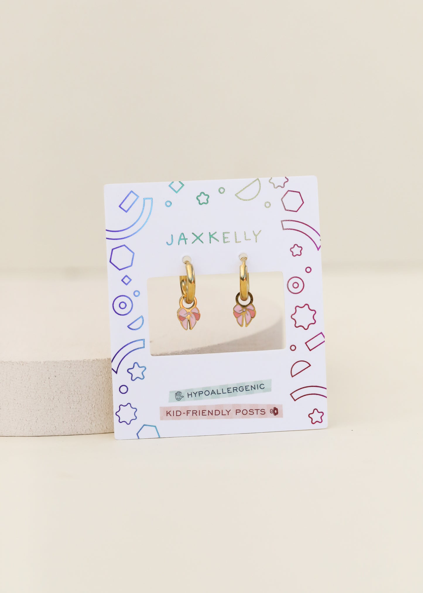 Bow Enamel Charm Hoop