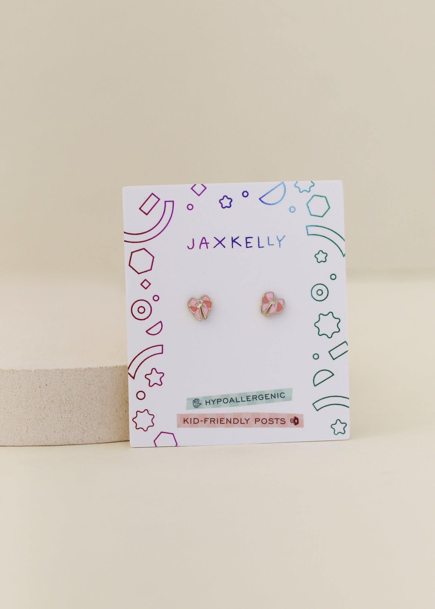 Bow Enamel Flat Back Kids Earrings