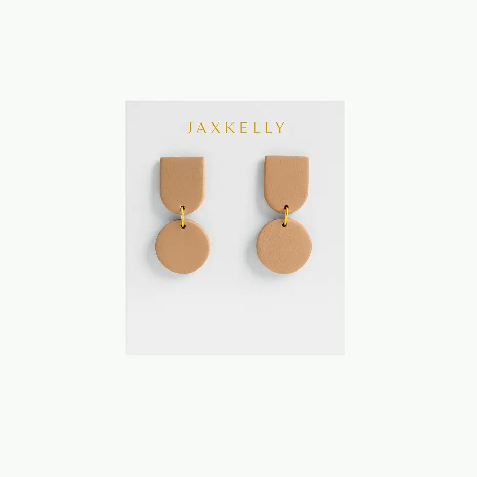Circle Dome Clay Earrings - Desert