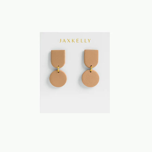 Circle Dome Clay Earrings - Desert