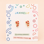 A pair of Candy Cane Enamel Flat Back Kids Earrings from JaxKelly are displayed on a card featuring colorful geometric designs. Labels indicate HYPOALLERGENIC and KID-FRIENDLY POSTS, ensuring these kids earrings are both fun and safe. Crafted from surgical-grade stainless steel, these hypoallergenic earrings are perfect for sensitive ears.