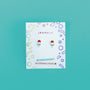 Popsicle Enamel Flat Back Kids Earrings: gold plated, popsicle-shaped with red, white, and blue enamel on a white JaxKelly card featuring geometric designs. Labeled Hypoallergenic Earrings and Kid-Friendly Posts—great for sensitive ears.