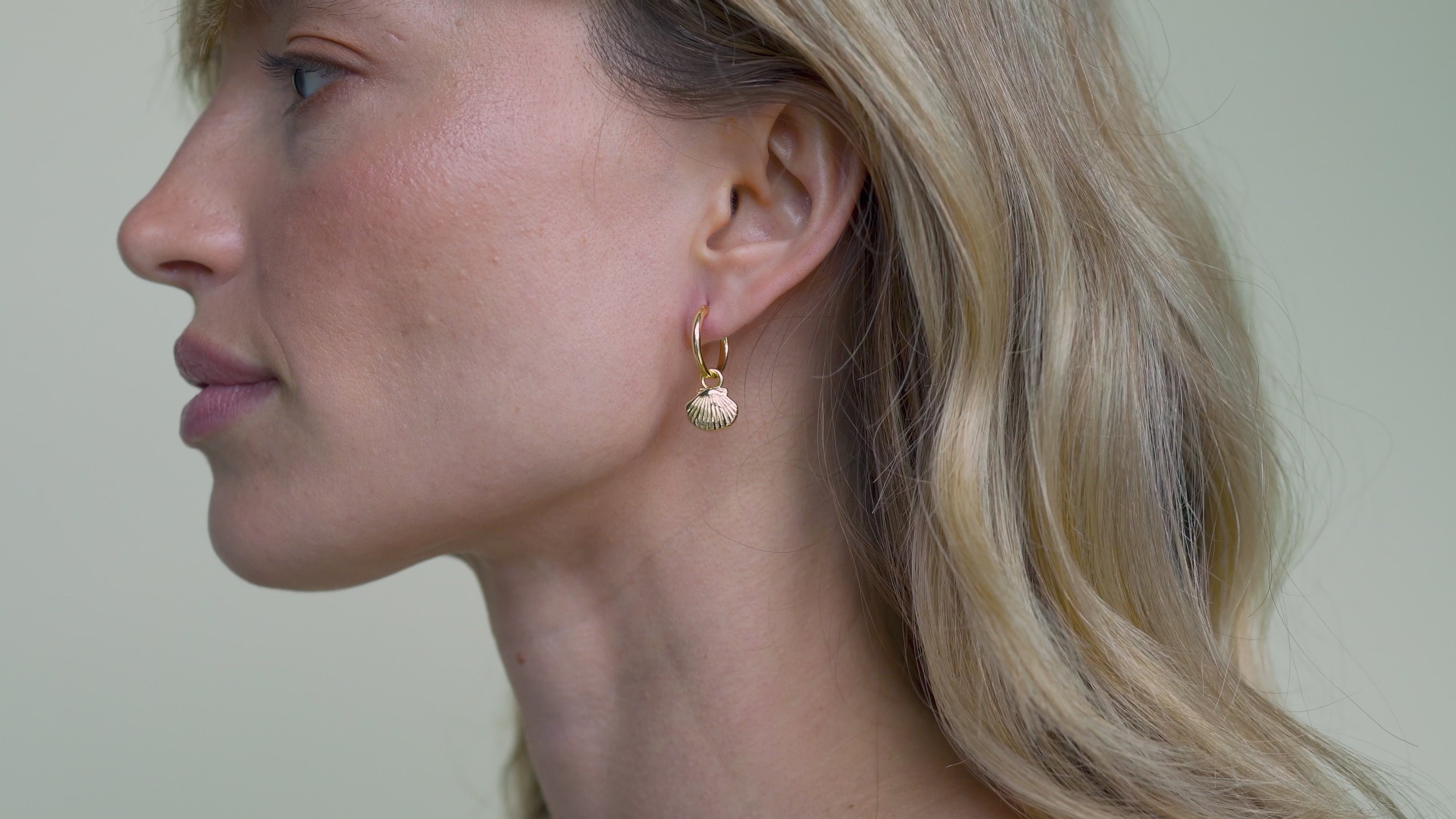 Seashell Hoop Earrings | 18K Gold | JaxKelly