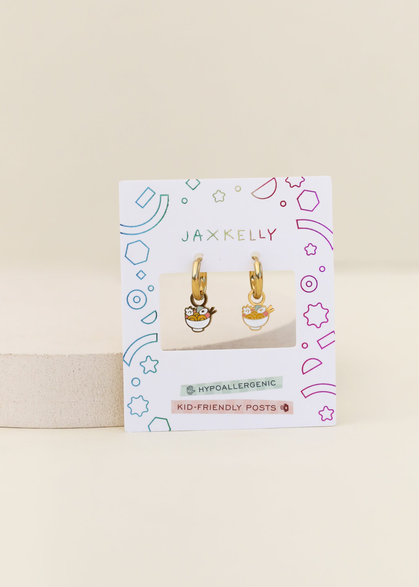 Ramen Enamel Charm Hoop