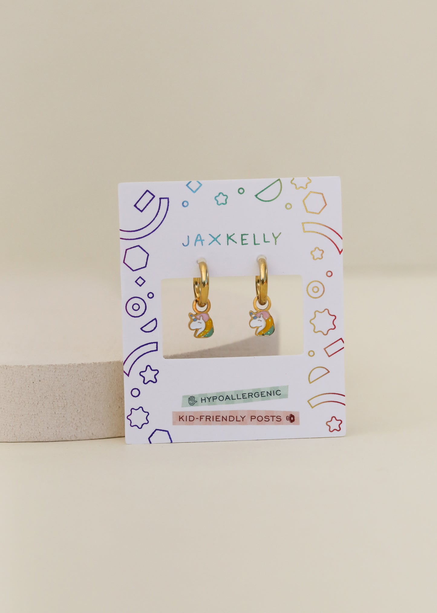 Unicorn Enamel Charm Hoop