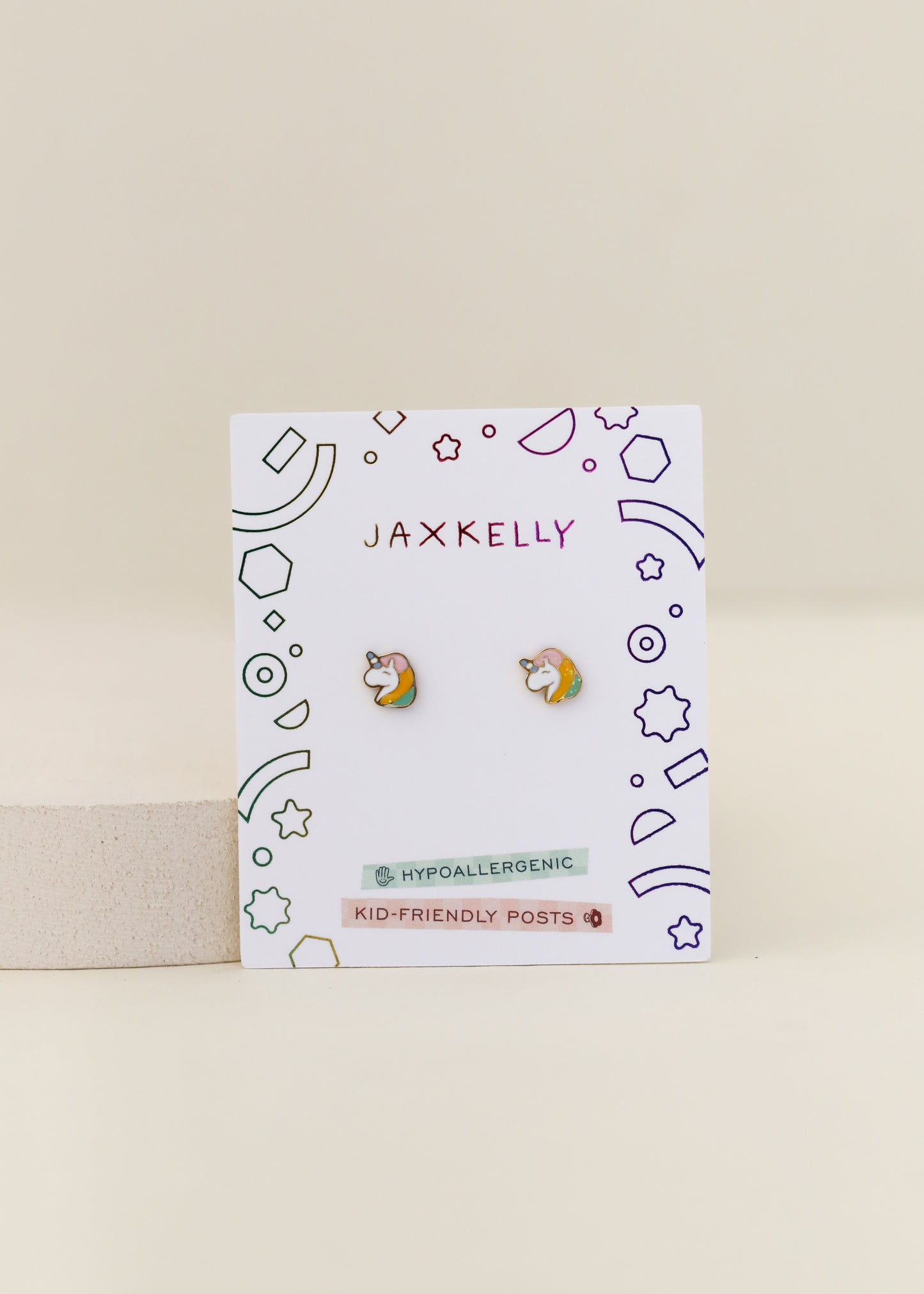 Unicorn Enamel Flat Back Kids Earrings