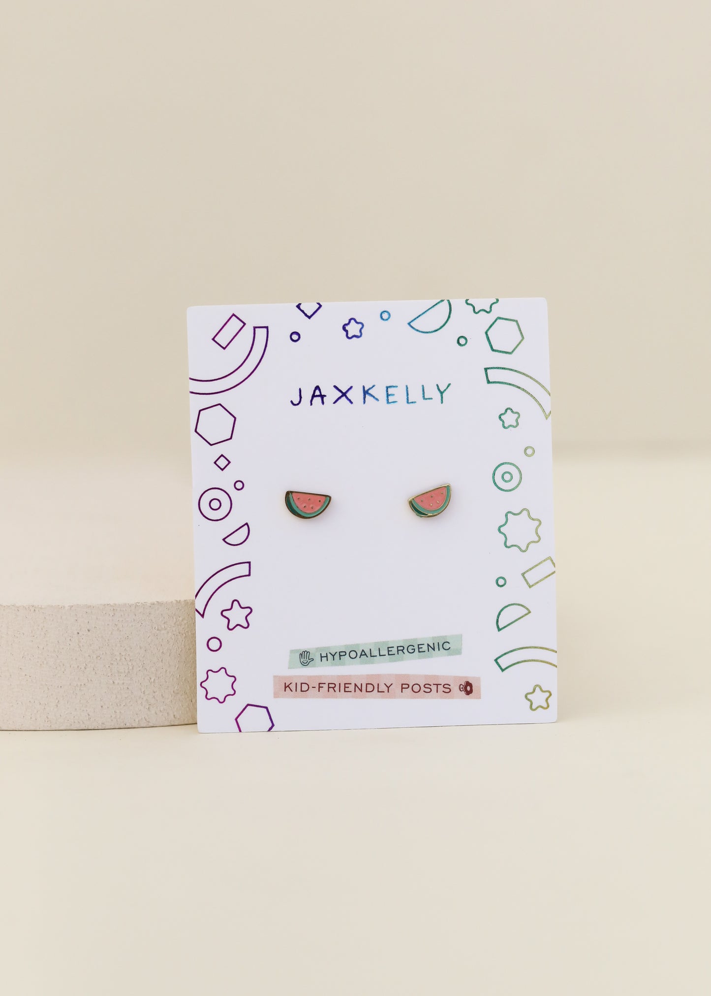 Watermelon Enamel Flat Back Kids Earrings