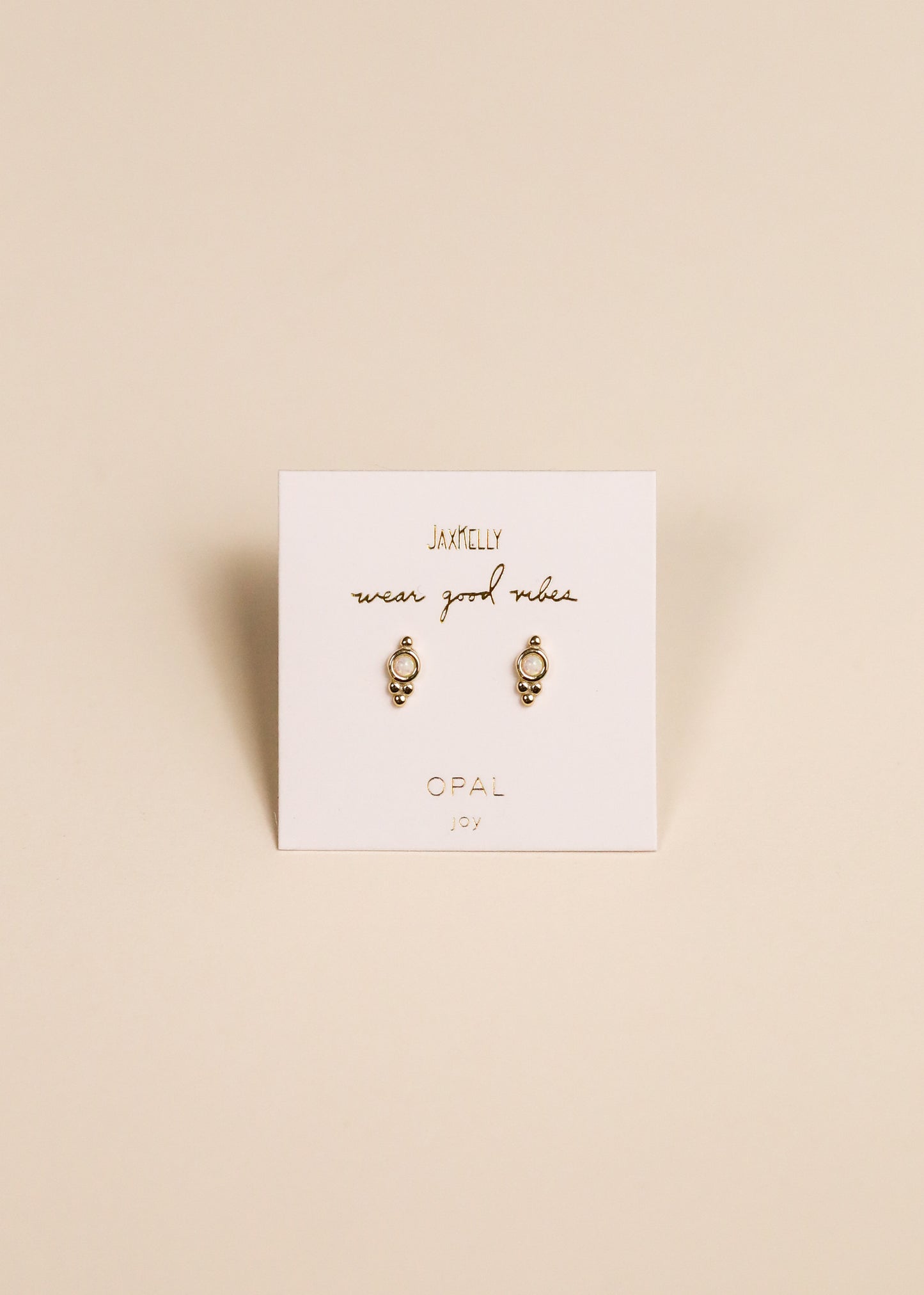 Tri Ball Studs - White Opal