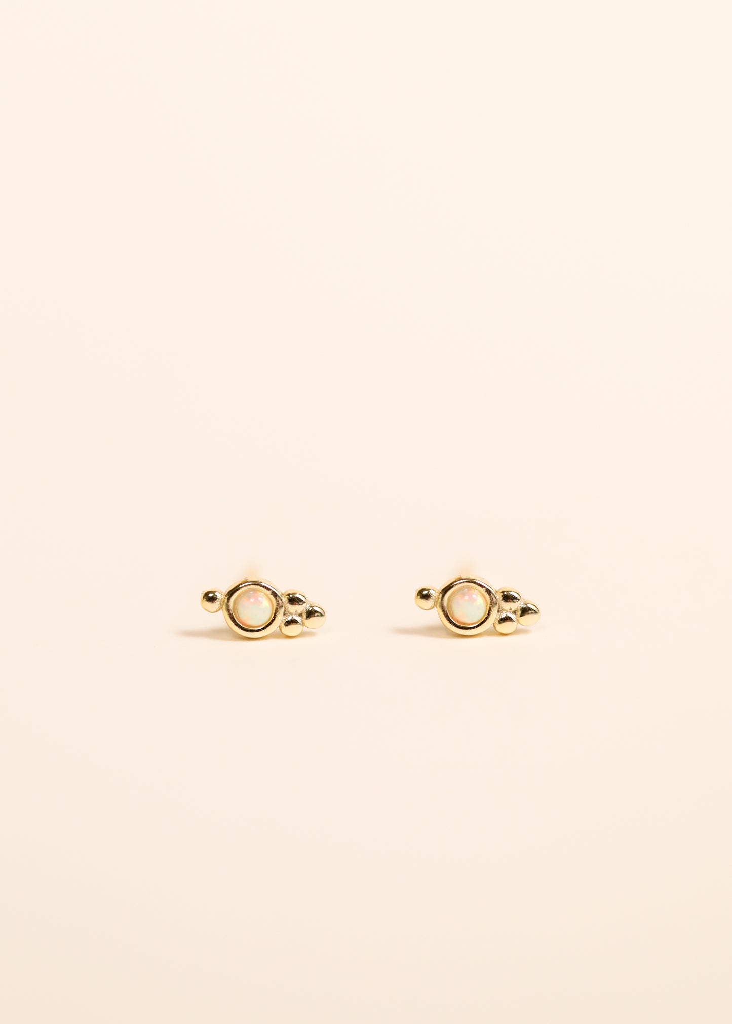 Tri Ball Studs - White Opal