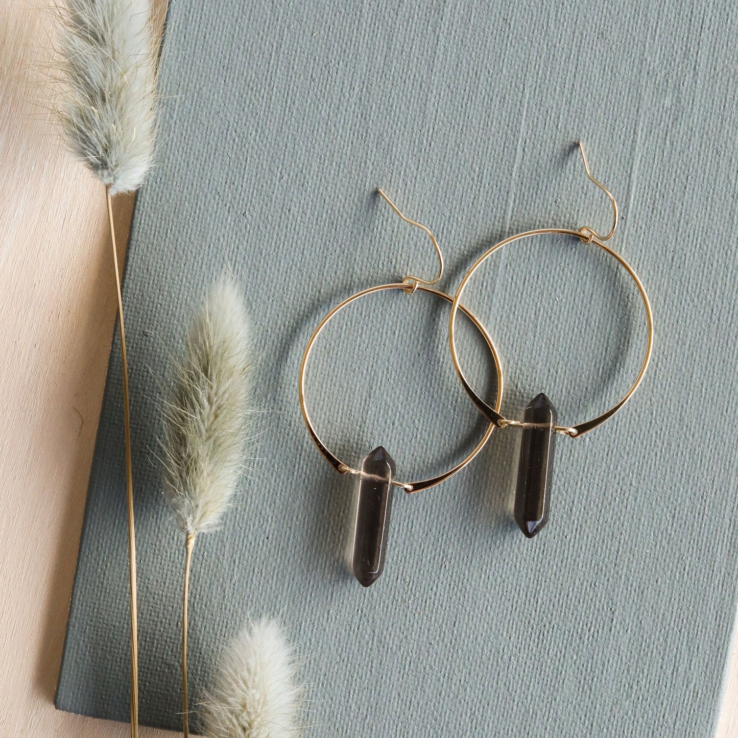 Smoky Quartz Hoop - Protection