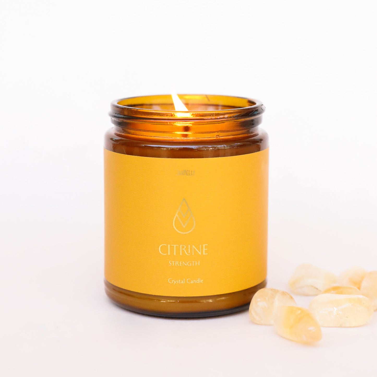Amber Crystal Candle - Citrine