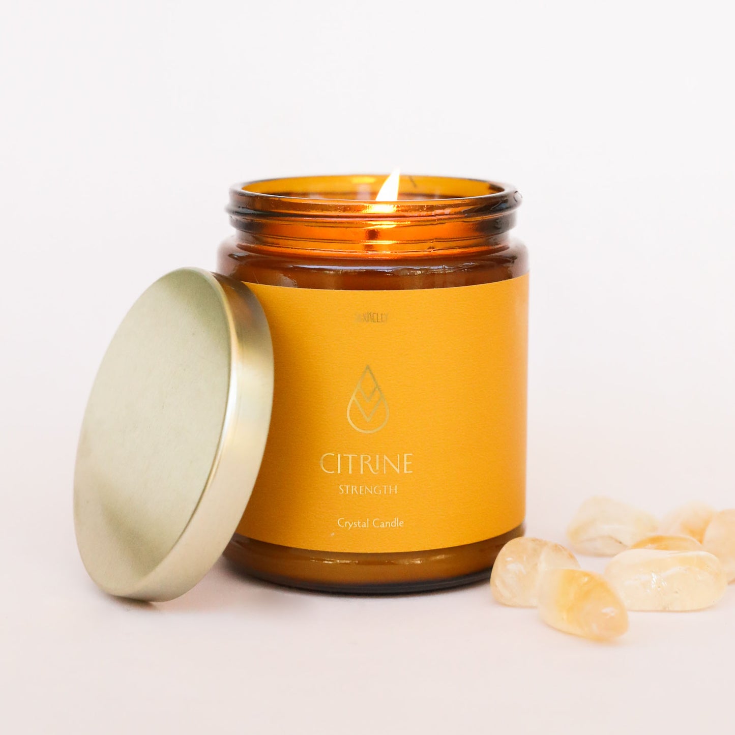 Amber Crystal Candle - Citrine