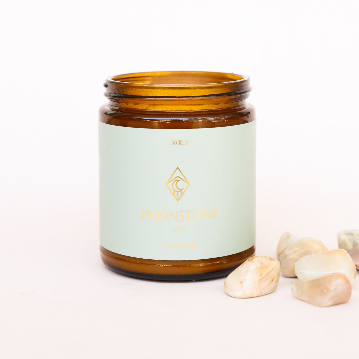 Amber Crystal Candle - Moonstone