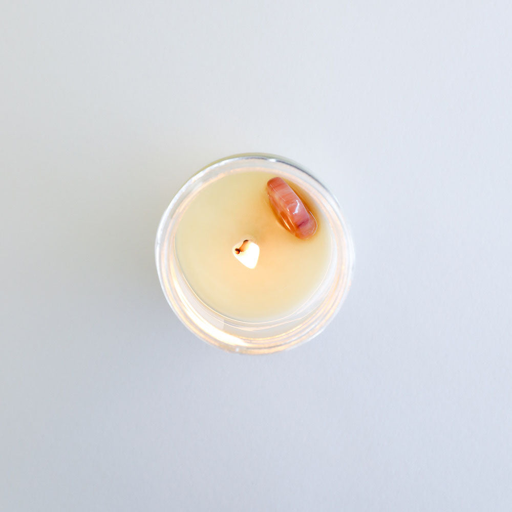 Moonstone Crystal Candle - Brings Good Luck