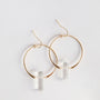 Clear Quartz Hoop - Healing: Gold hoop crystal earrings with clear quartz pendants, shown on a white background—ideal for fans of handcrafted jewelry.