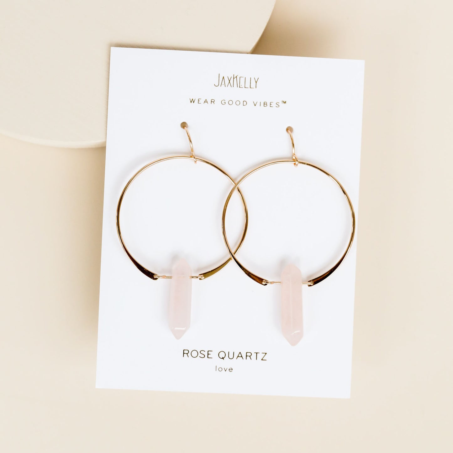 Rose Quartz Hoop - Love