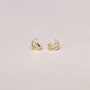 Minimalist Moon: small 18k gold plated hollow moon earrings displayed on a plain, light background—an elegant addition to any sterling silver jewelry collection.