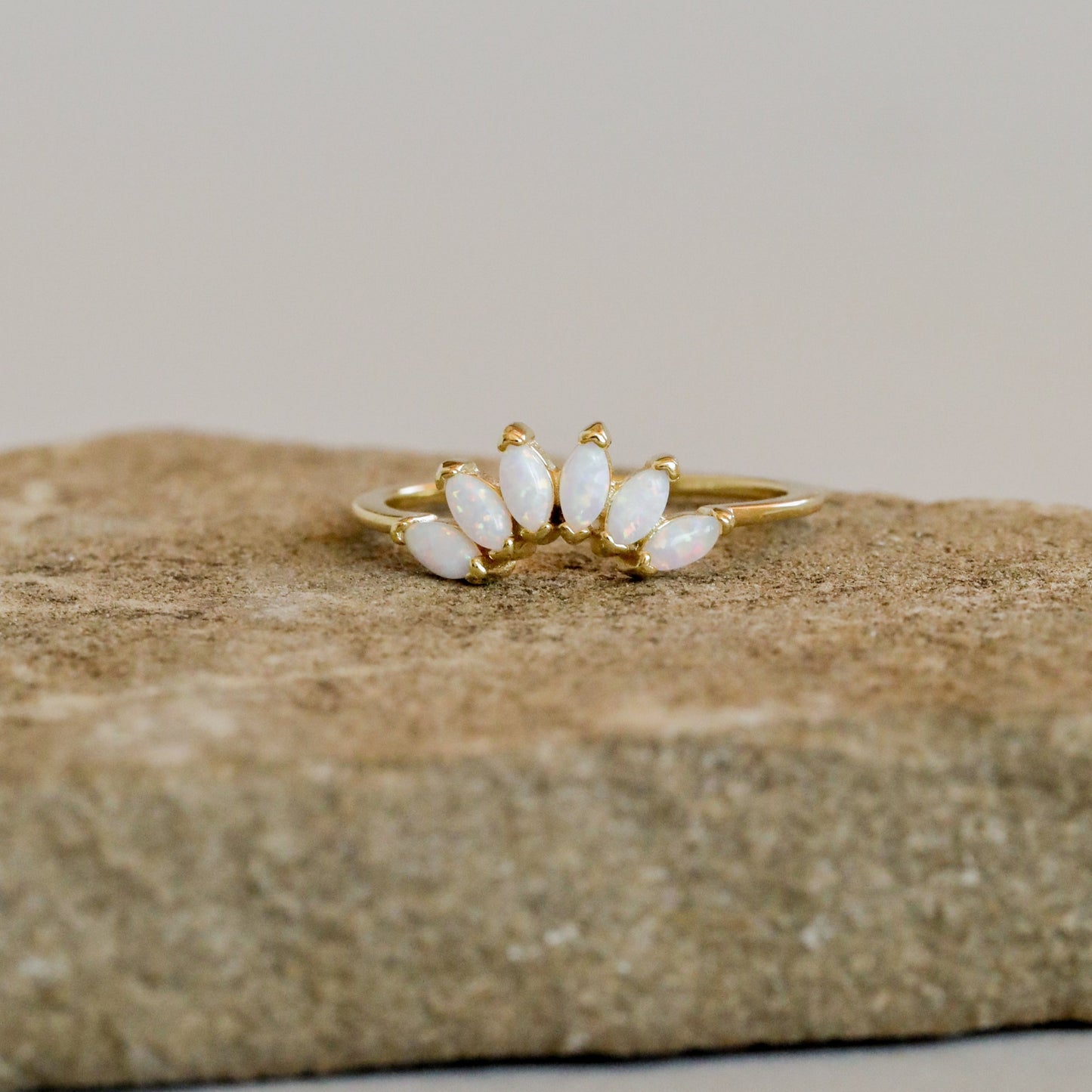 Opal Crown Ring