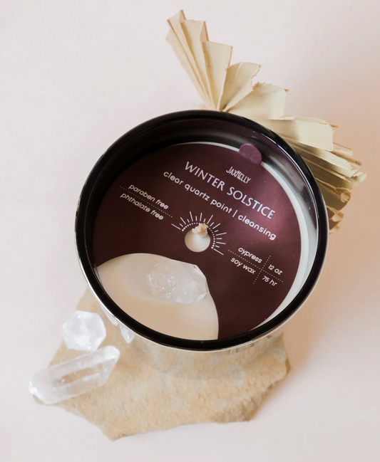 Winter Solstice Crystal Candle - Cypress