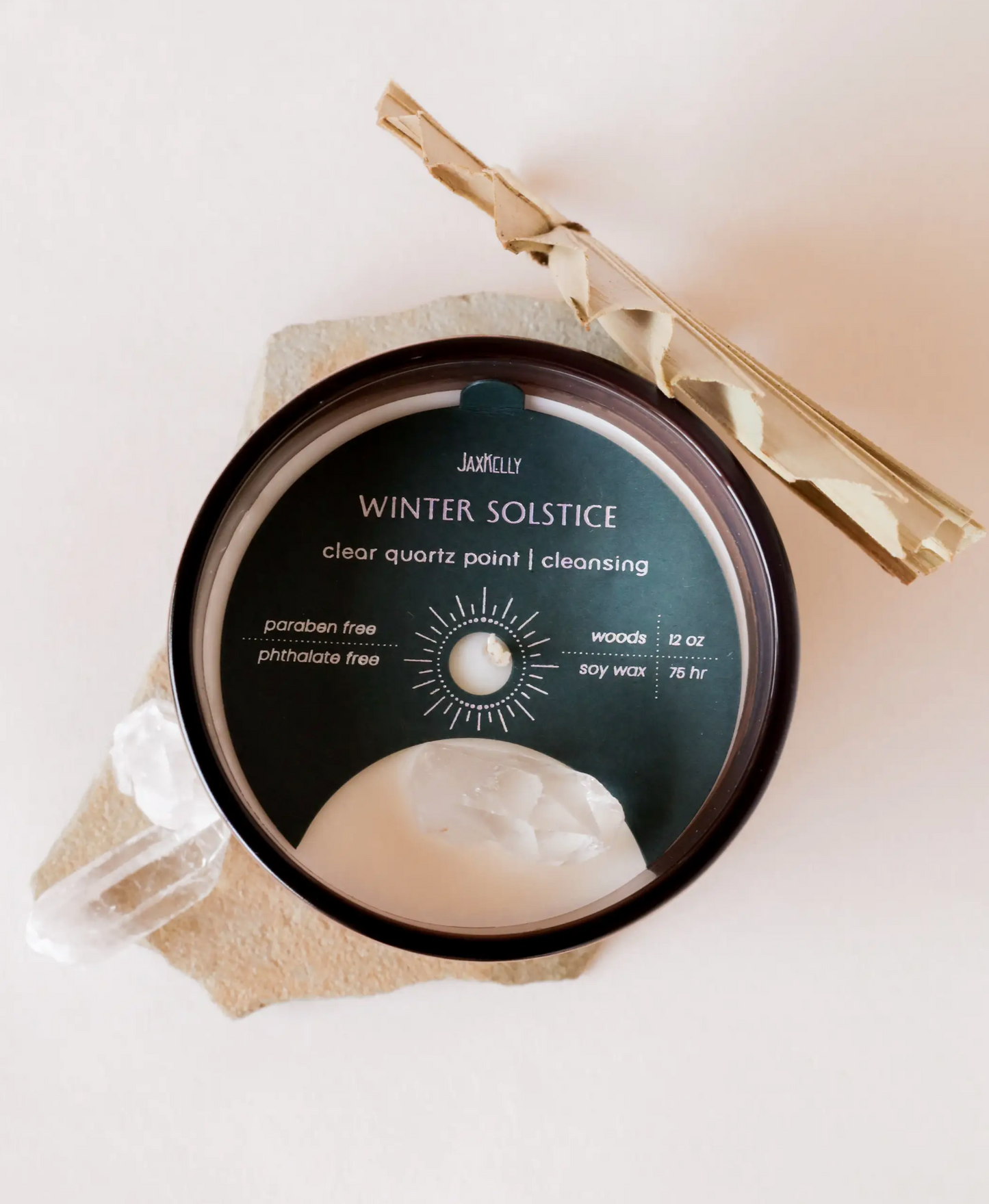 Winter Solstice Crystal Candle - Woods